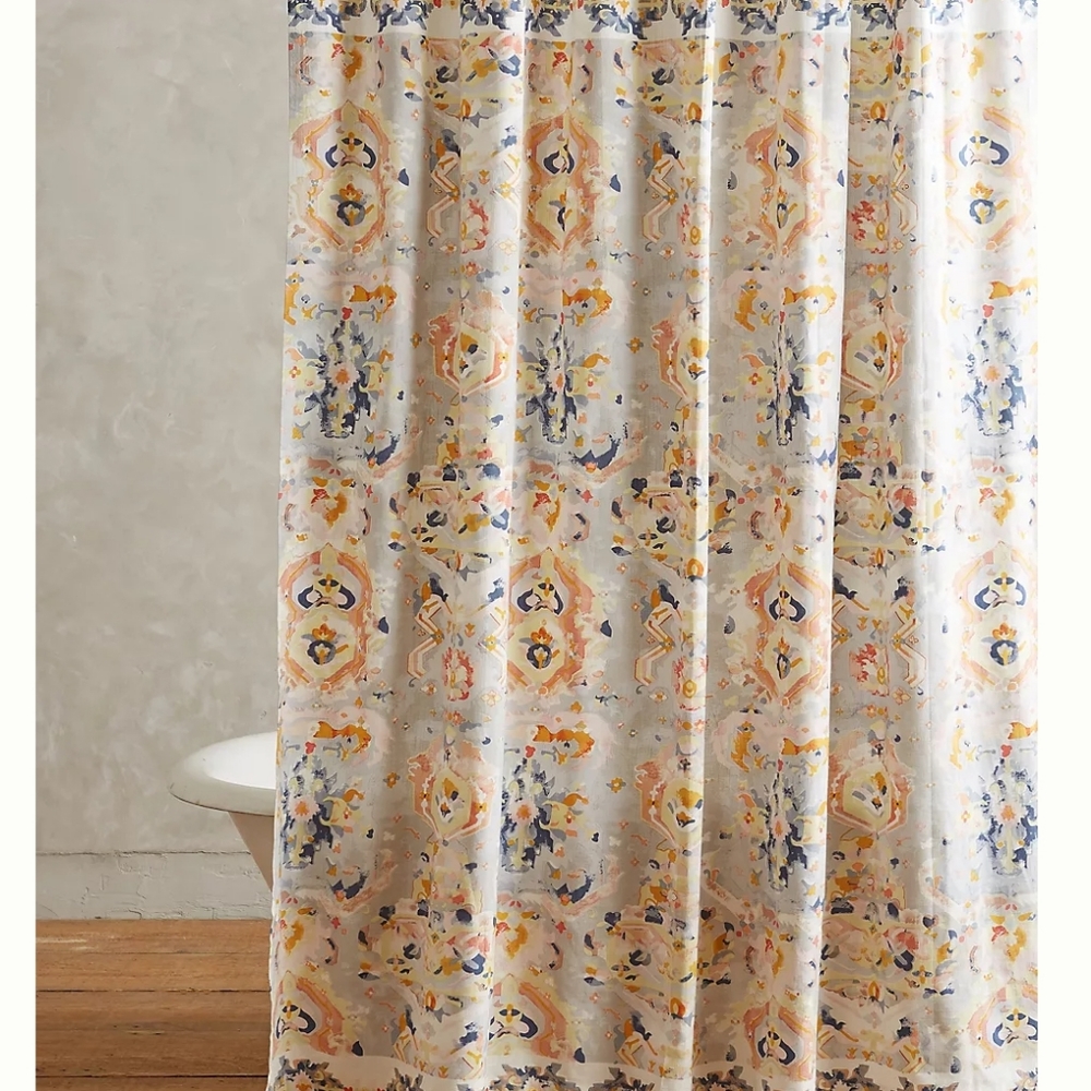 Anthropologie Orissa Organic Cotton Shower Curtain